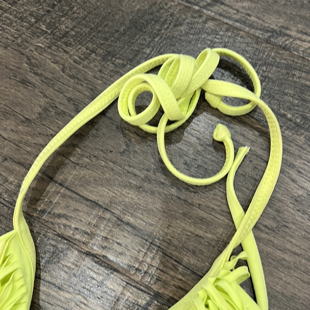 L*Space Fringe Citron Bikini Top Tie String - image 3